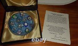 Rare Édition Limitée ANIMAUX LATTICINIO PERTHSHIRE BLEU CLAIR 1976 Poids de Papier