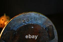 Rare Edwardian C-1910 Barley Twist Lampe D'édition Limitée Teintée Holophane Nuance
