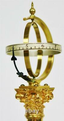 Rare English 8 Day Geoffrey Bell Mystère Pilier Céleste Horloge En Dôme En Verre