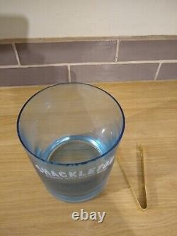 Rare Grand Seau à glace en verre bleu de Mackinlays Shackleton Whisky édition limitée.