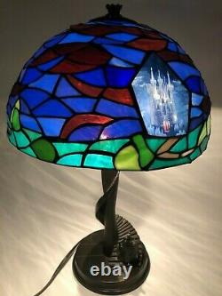Rare Limited Edition Disney Tiffany-style Cendrillon Vitrail Lampe Nouveau