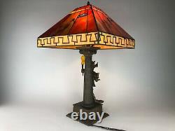 Rare Limited Edition Goofy 65th Anniversary Stained Glass Lamp Nouveau