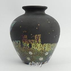 Richard Golding a signé un vase en édition limitée en verre d'art Okra 'Midnight Watch'