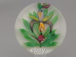 Saint Louis 1990 Ophrys Paperweight Boîte Et Certificat Édition Limitée Orchid