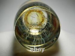Satava Gold Amber Moon Méduses 6 1/4-inch-tall Art Glass Paperweight