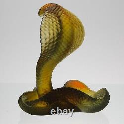 Sculpture en verre contemporaine en édition limitée intitulée Rearing Cobra par Daum
