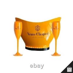 Seau à champagne Veuve Clicquot Édition Limitée avec lumières LED + 6 verres