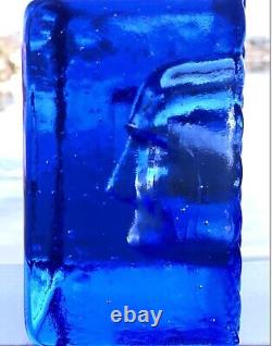 Signé Bertil Vallien Kosta Boda Sculpture Stairs Special Edition Blue Glass H6