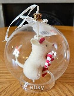 Steiff 006296 Souris Canne de Bonbon Dans Boule Ornement Éd. Limitée Avec Boîte et Certificat