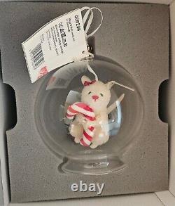 Steiff 006296 Souris Canne de Bonbon Dans Boule Ornement Éd. Limitée Avec Boîte et Certificat