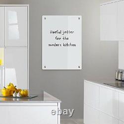 Tableau blanc magnétique effaçable à sec Wonderwall avec cadre en verre et fixations - 6 tailles
