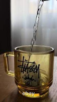 Tasse à café Stussy Stock Crown Amber Glass Logo Mug Empilable Édition Limitée Épuisée