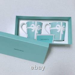 Tiffany & Co Blue Ribbon Pair Mug Cup Set Gift Box Limited Du Japon Porcelaine