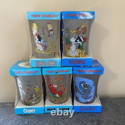 VTG Toon Tumblers - Verres à bière - 2005 - Édition limitée ensemble de 5 - NEUF DANS LES BOÎTES