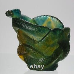 Vase De Serpant Pate De Verre Edition Limitée Par Daum Glass