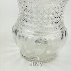 Vase en verre clair monté en argent massif antique 16 x 12cm Francis Howard Ltd 1911