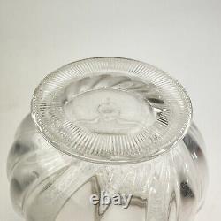 Vase en verre clair monté en argent massif antique 16 x 12cm Francis Howard Ltd 1911