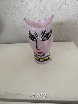 Vase tête mini Pink Vintage Kosta Boda Ulrica Hydman Vallien Open Minds