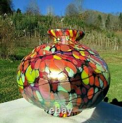 Verre Fenton Dave Fetty Mosaic Iridized Edition Limitée Vase 6.5h X 7w