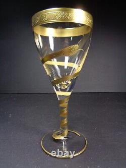 Verre à vin - Collection royale du Palais de Buckingham, doré à l'or 24 carats, serpent/python