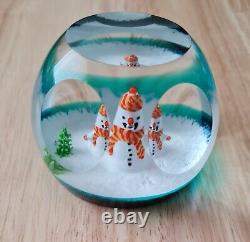 Verre de Caithness Édition Limitée x/50 Boules de neige avec Bonhomme de neige