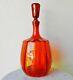 Vintage 15 Blenko # 6416 Joel Myers Tangerine Optic Red Decanter Vase