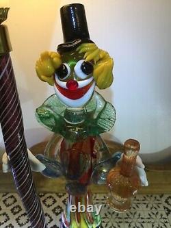 Vintage Années 1950 Serguso Murano Verre Clown Lampe Superbe Et Rare