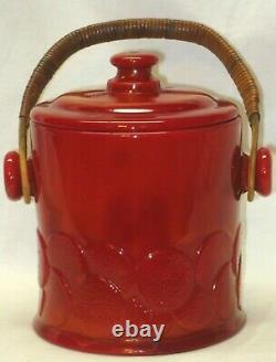Vintage Fenton Mandarin Red Macaroon Cookie Jar #1681-6 1/2 Aka Big Cookies