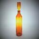 Vintage Signé Blenko Mid Century Ambergina Glass Decanter W Stopper 22 Tall