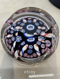 Whitefriars Limited Edition Silver Jubilee Candy Twist 1977 Verre Poids Du Papier